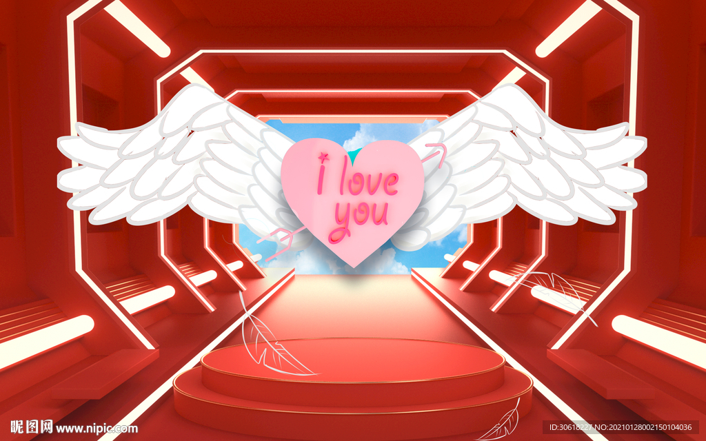 网红翅膀北欧背景墙