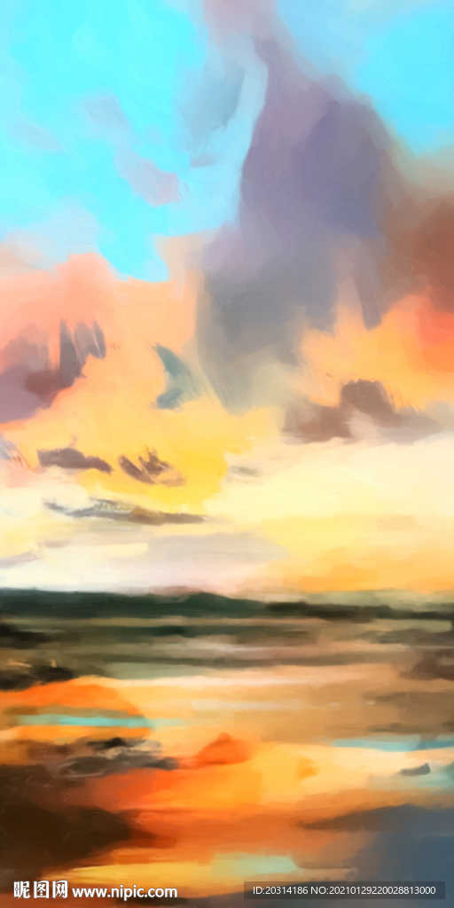抽象风景壁画