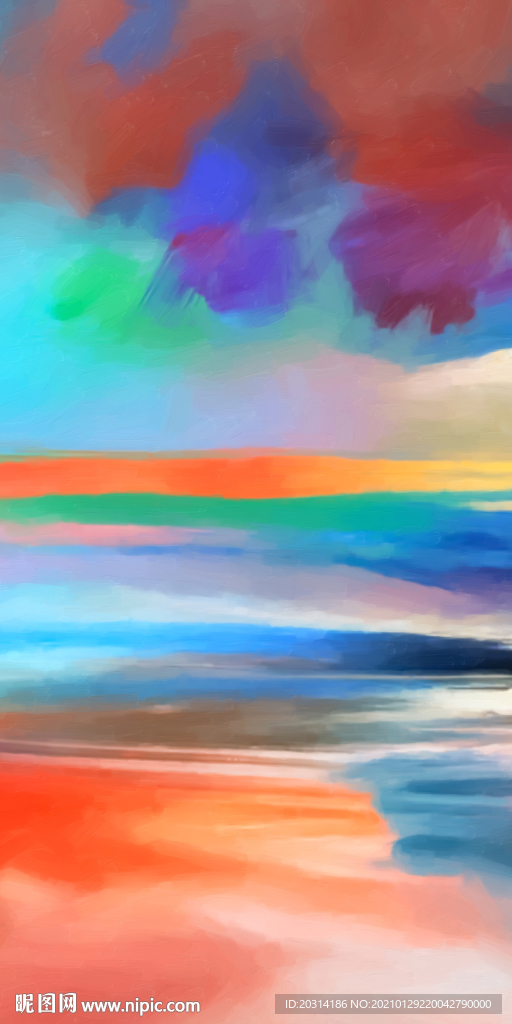 现代色块抽象画