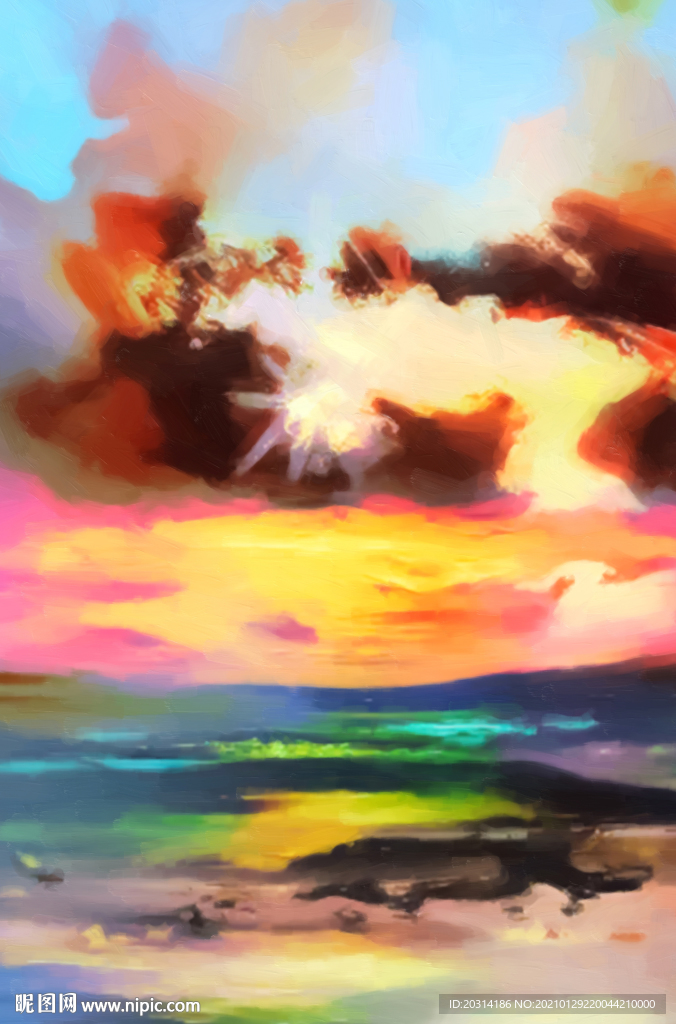 风景抽象油画壁画