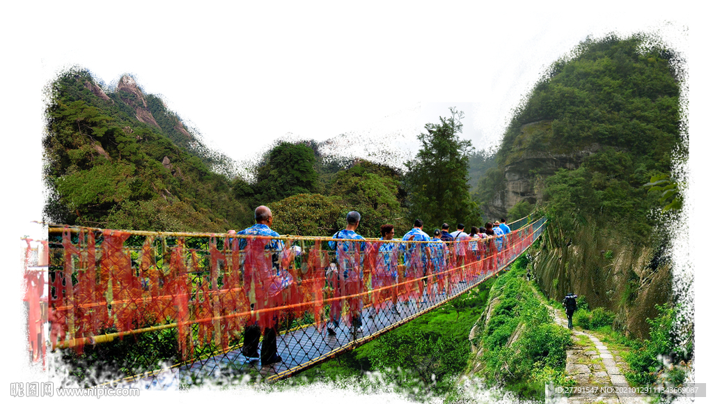 景区吊桥景观设计效果图