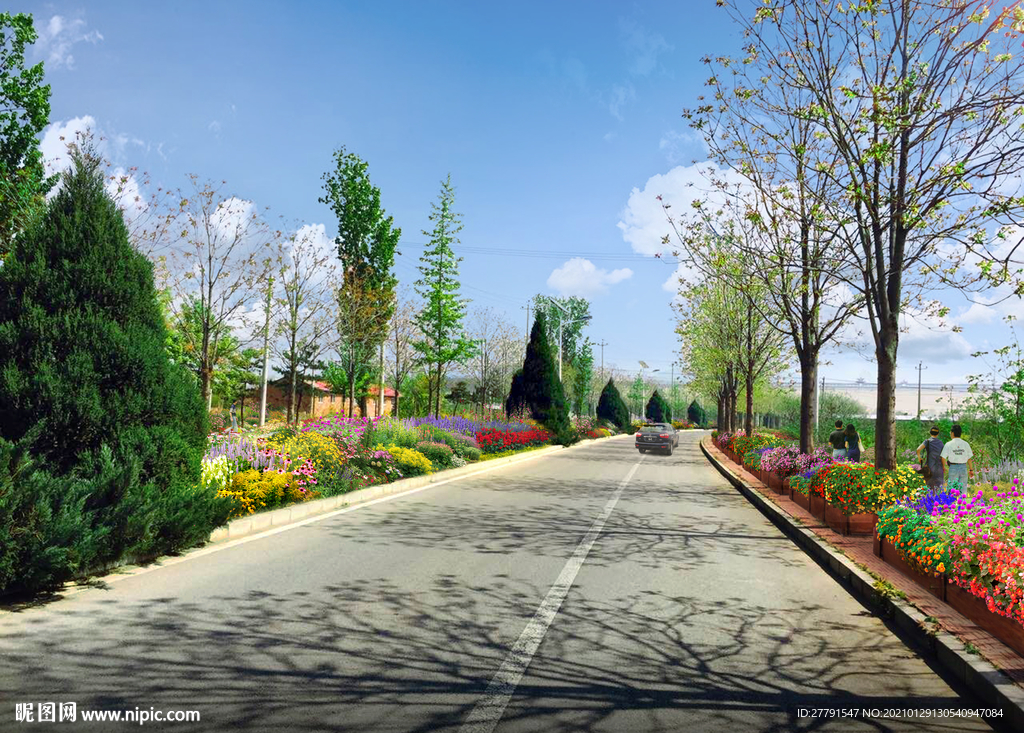 道路花境景观设计效果图