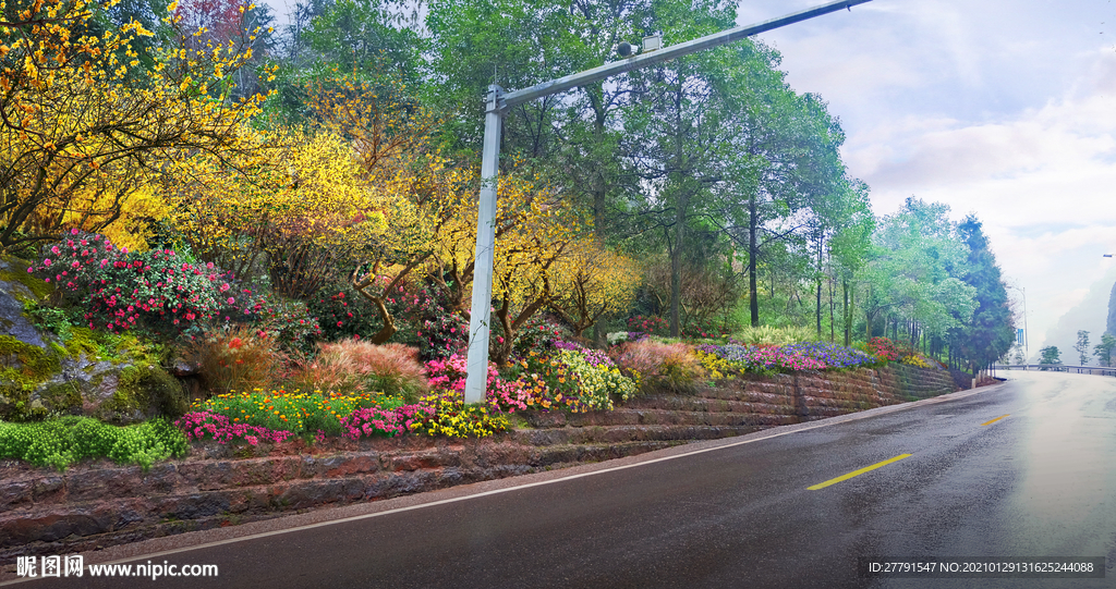 道路花境景观设计效果图