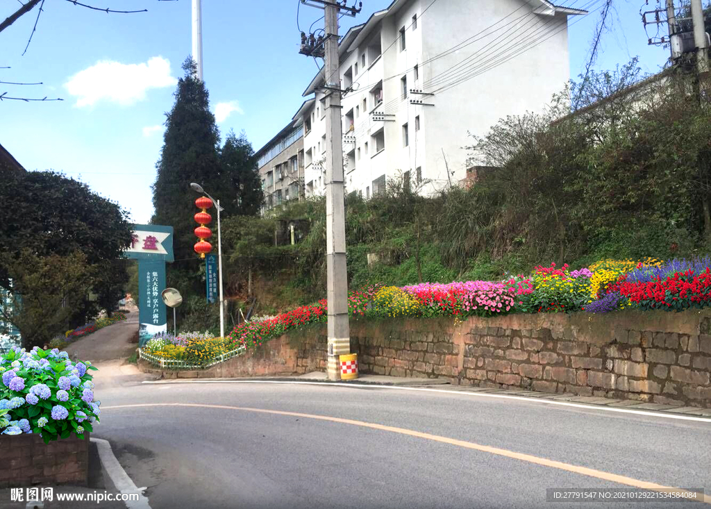 乡村花境景观设计效果图