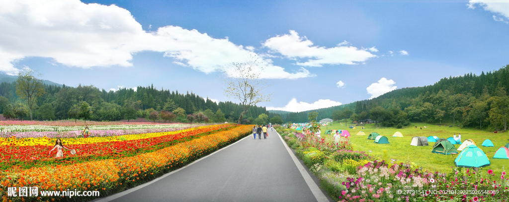道路花境景观设计效果图