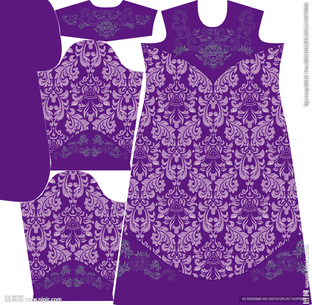 数码印花 女装定位印花 小碎花