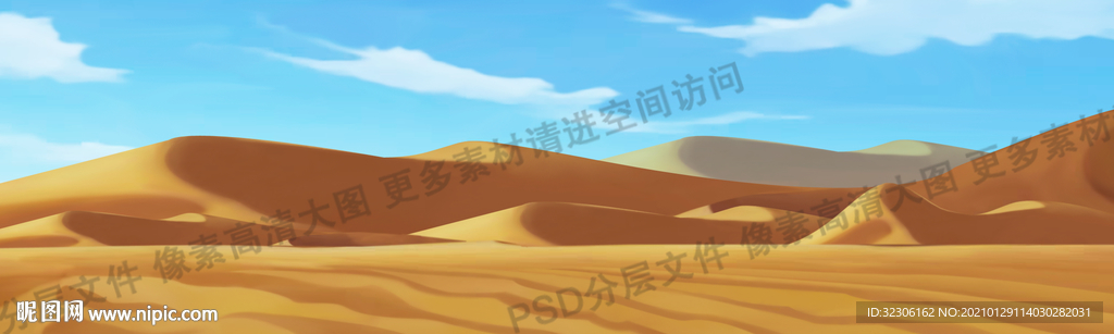 手绘沙漠风景