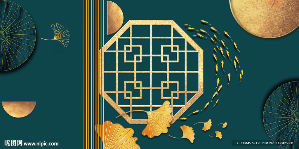 中式窗框玄关装饰画电视背景墙素