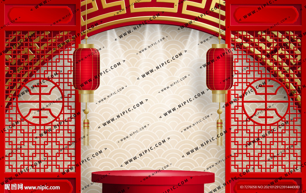 矢量新年喜庆舞台底图