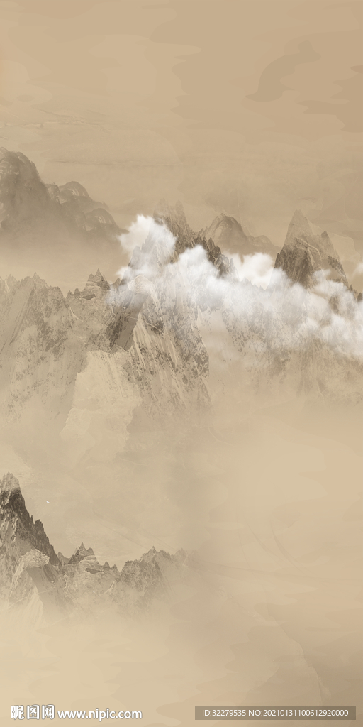 国画中式新玄关画 文件分层画