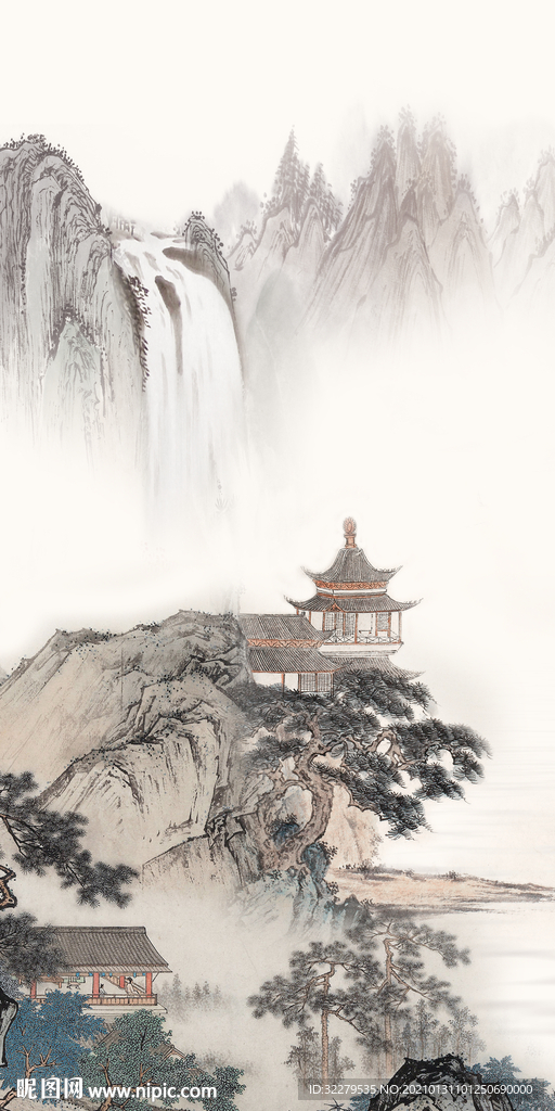 古风 大气新玄关画 文件分层画