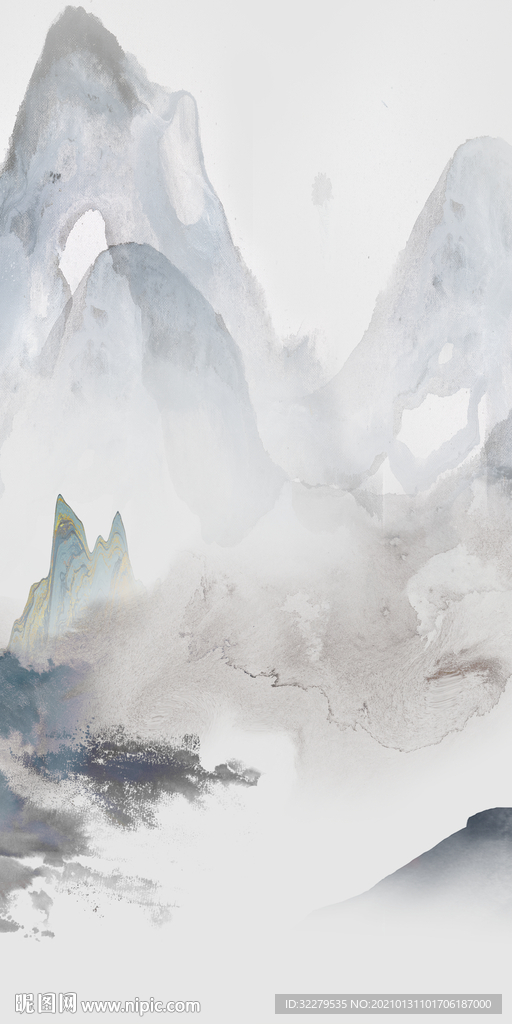 山水大气新玄关画 文件分层画