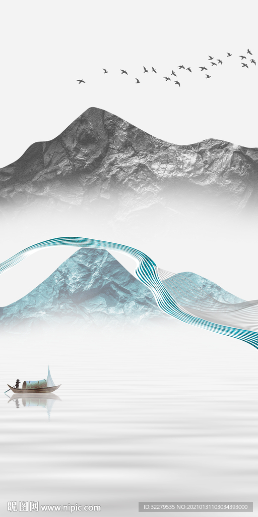 别墅大气新玄关画 文件分层画