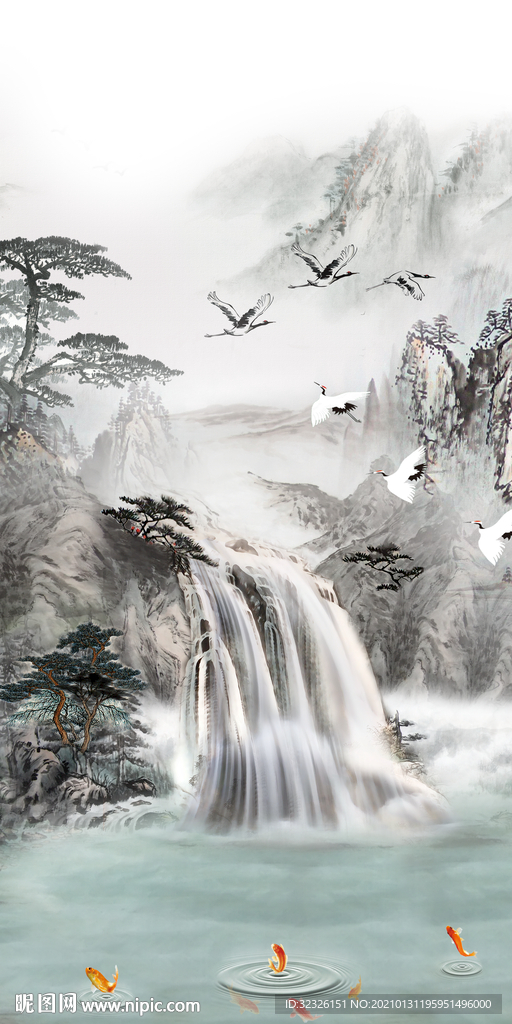 国画 玄关新款画 TIF分层