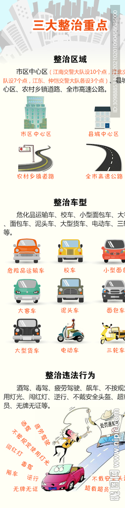 车辆违法整治卡通素材