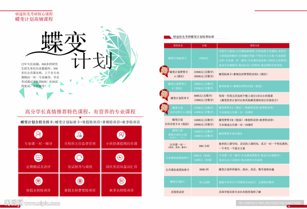 研途考研蝶变计划宣传单