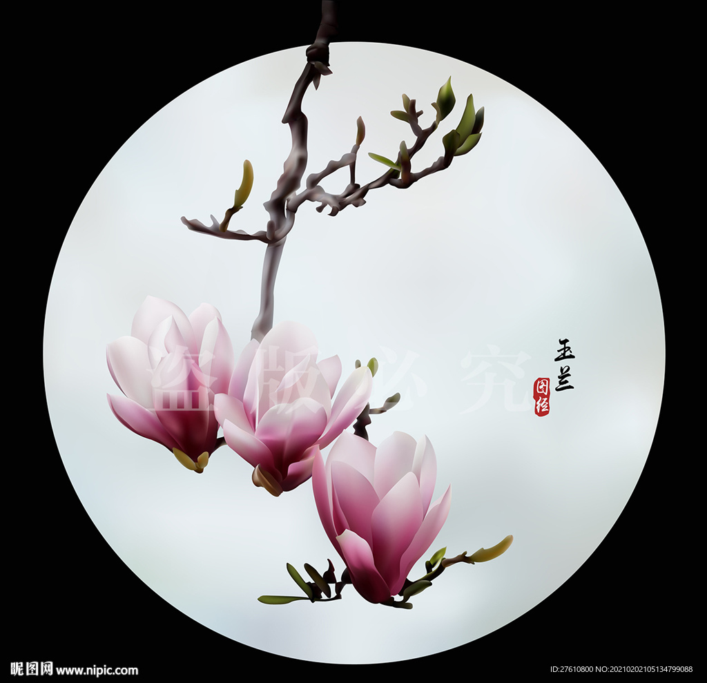 矢量玉兰花