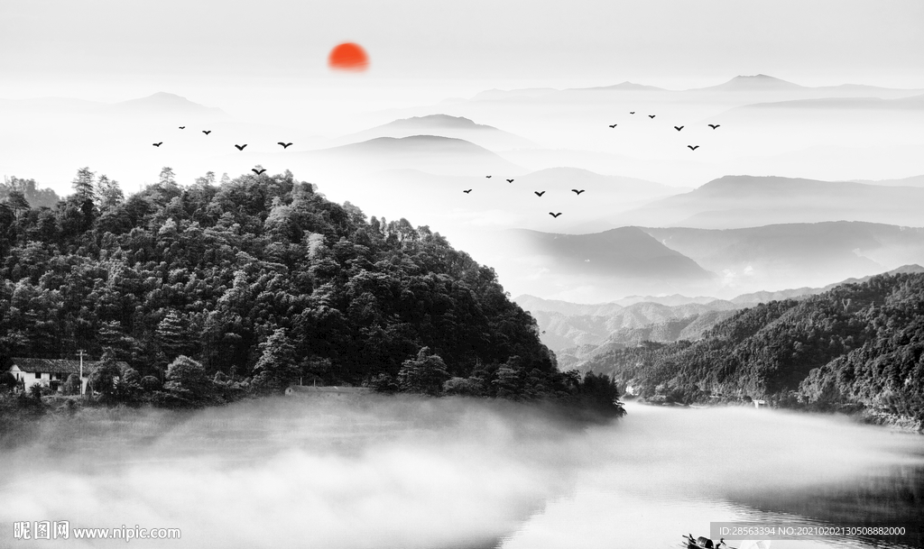 水墨山水画