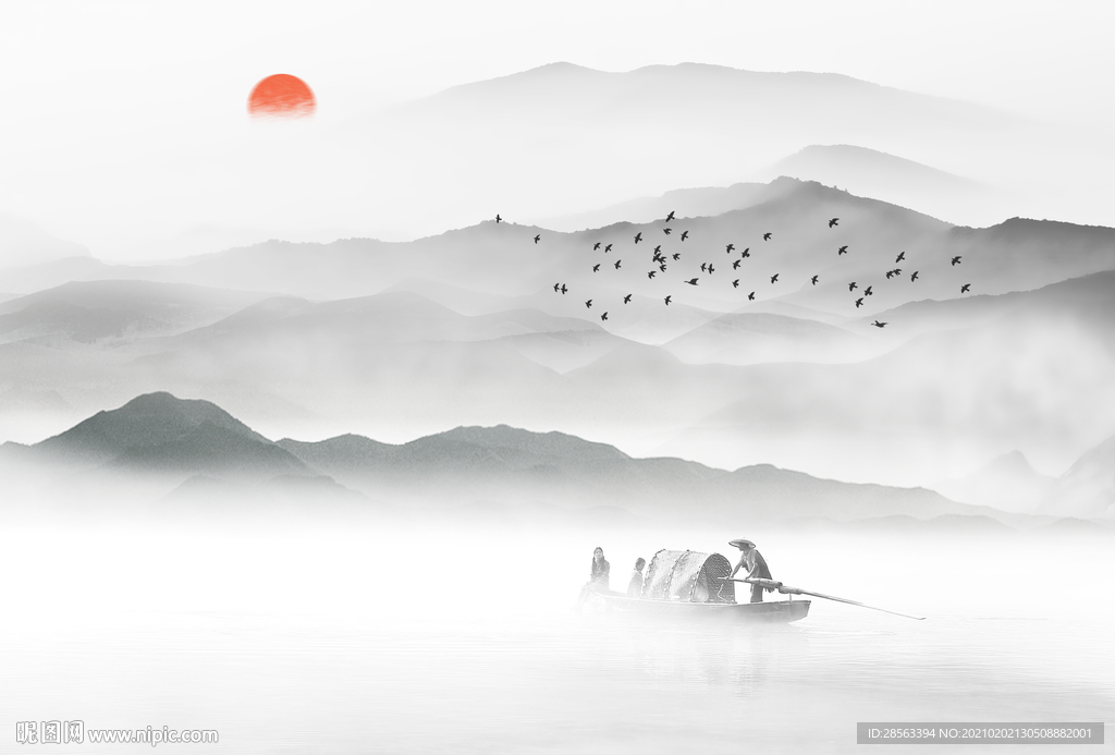 山水画水墨山水