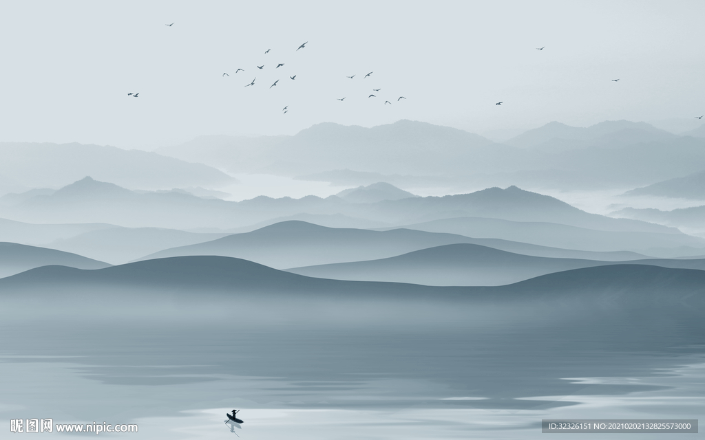轻奢大气新山水画 TIF分层