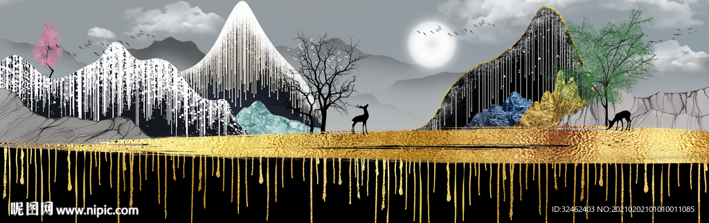 轻奢山水装饰画