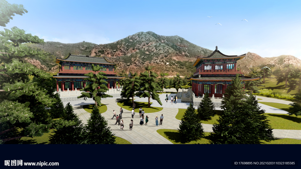 寺庙景观设计效果图