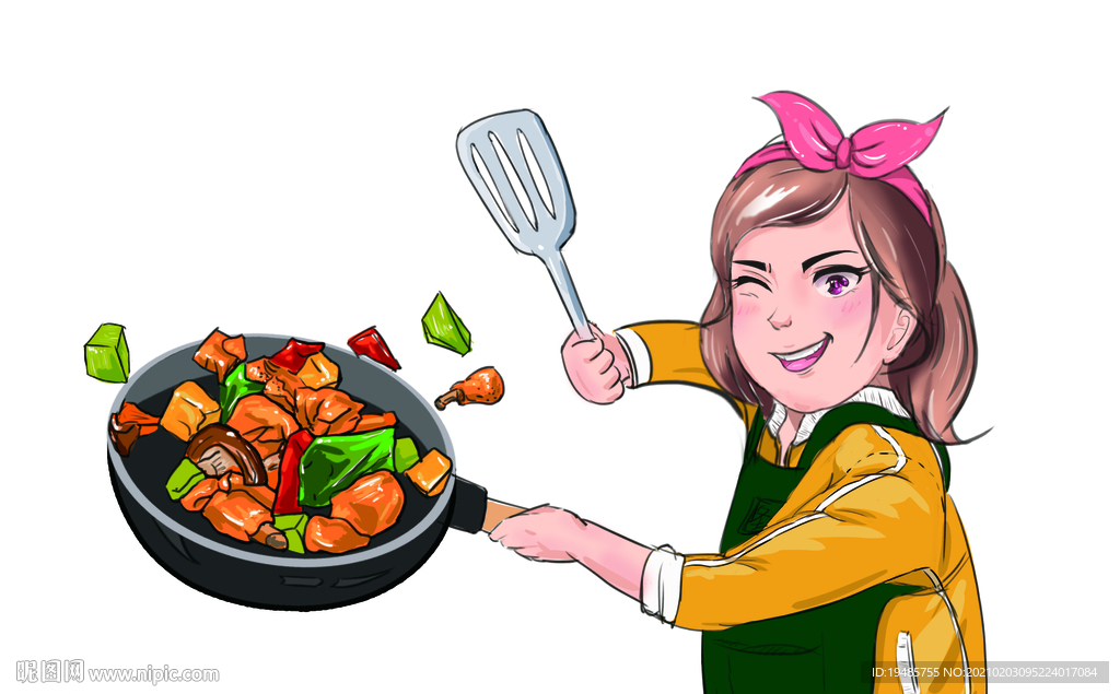 炒菜插画