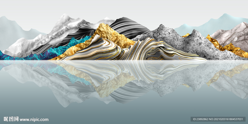 抽象山水装饰画