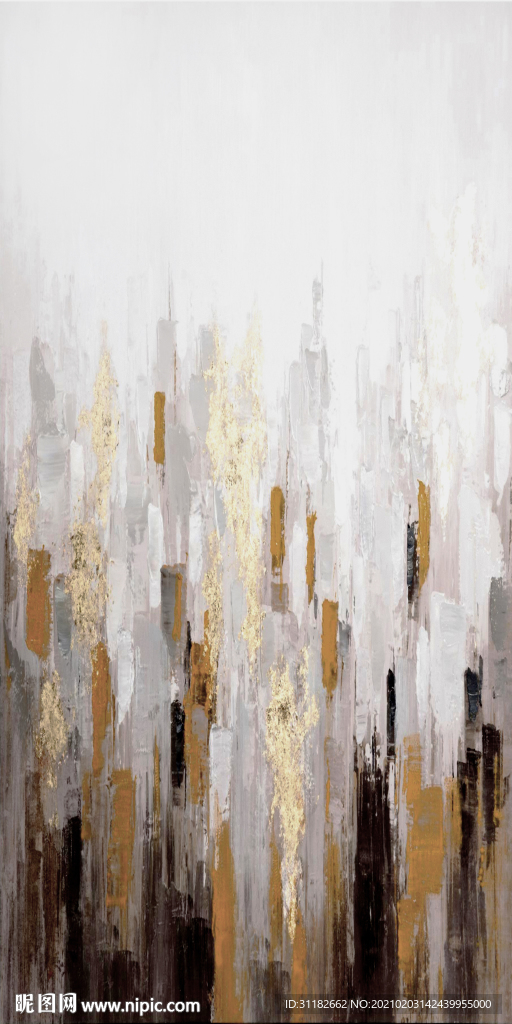 抽象油画金箔玄关画