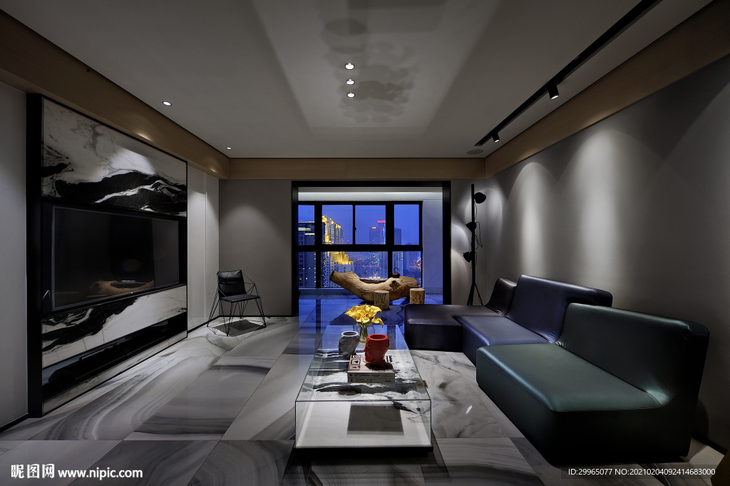 岩板瓷砖空间效果图