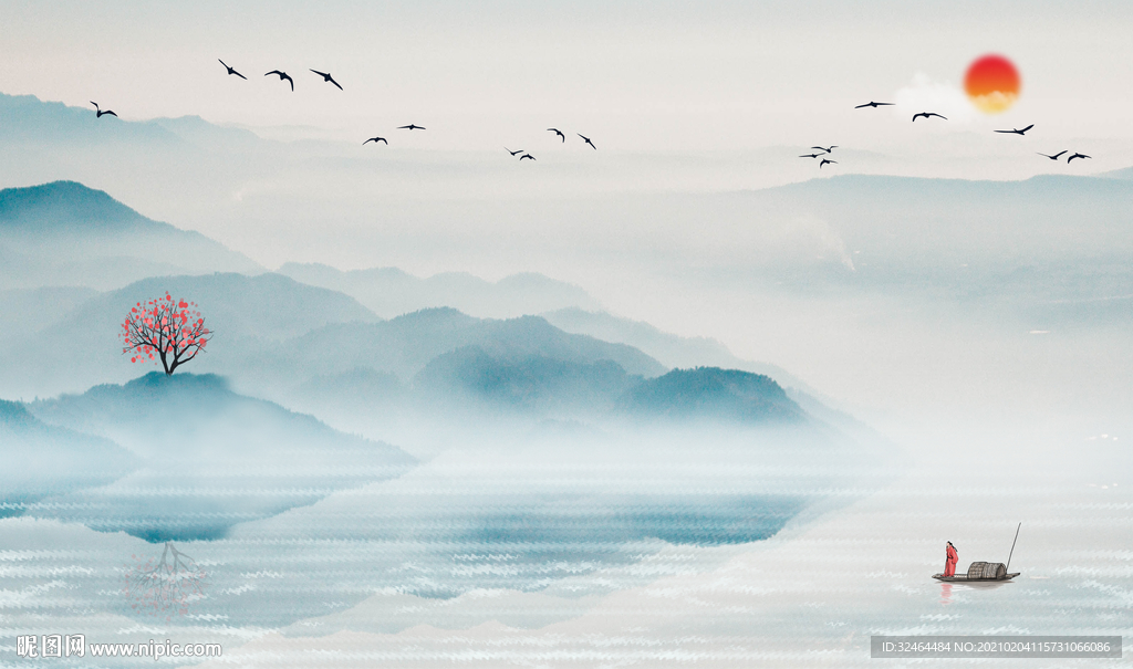 水墨意境山水画