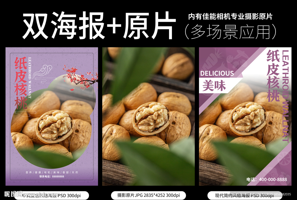 纸皮核桃海报