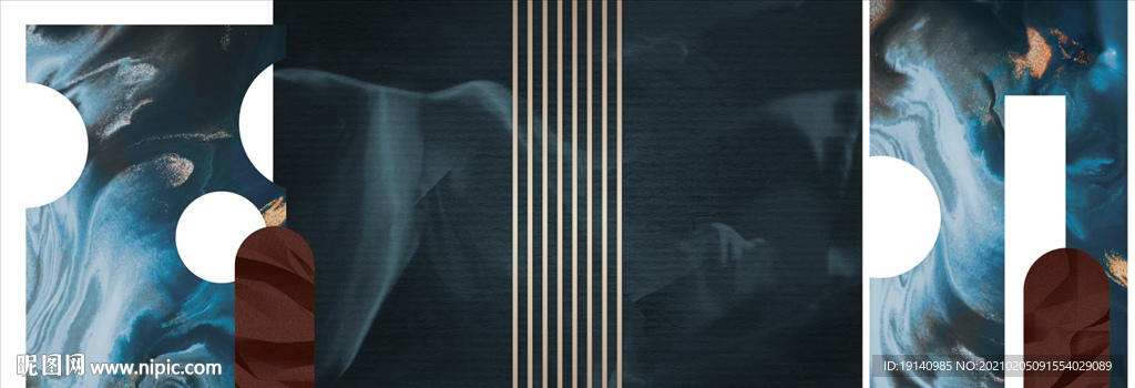 蓝色婚礼背景打印源文件