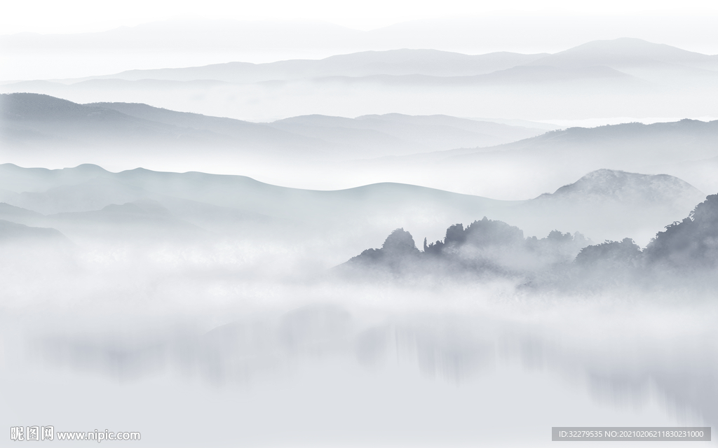 最新客厅山水画 文件分层画