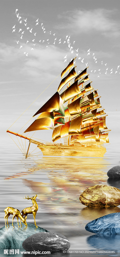 一帆风顺装饰画