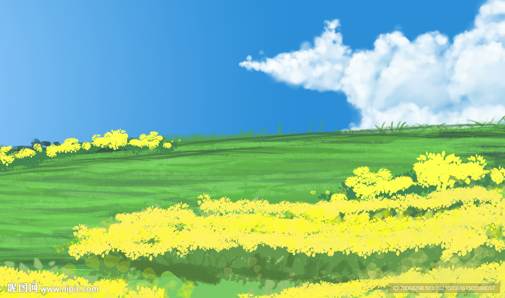 金色装饰油菜花元素