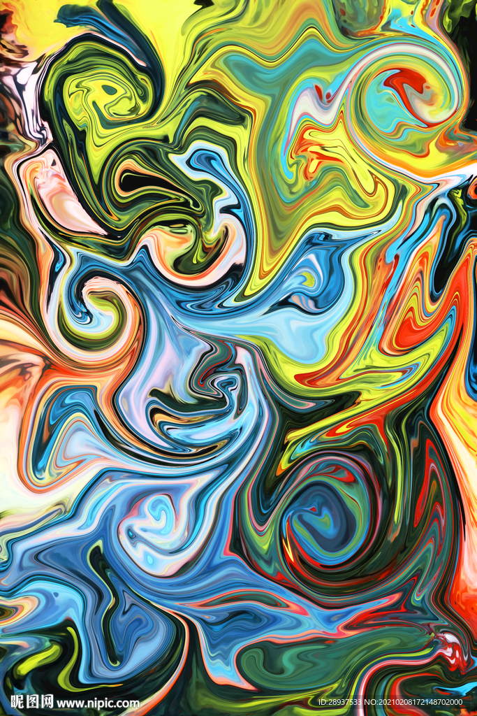 彩色抽象纹理装饰画