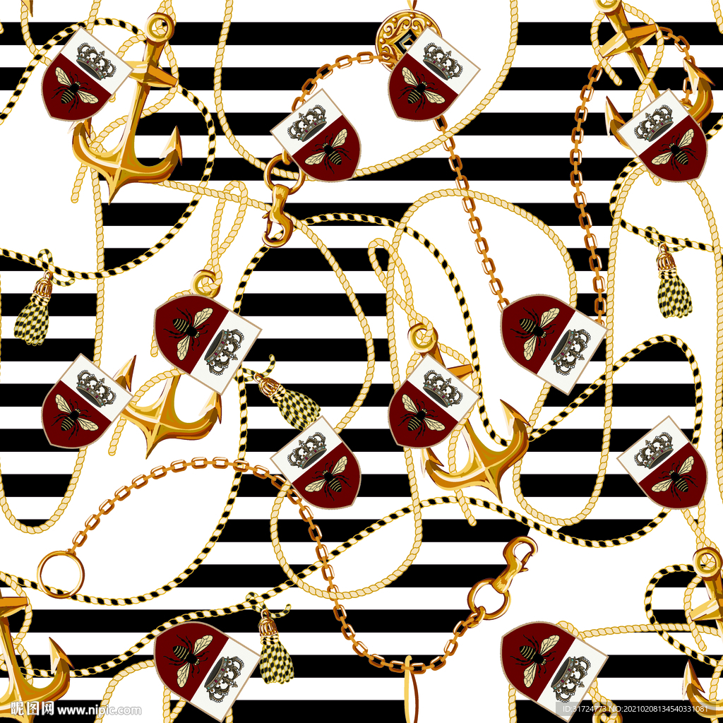 链条 方巾 条子 盾牌