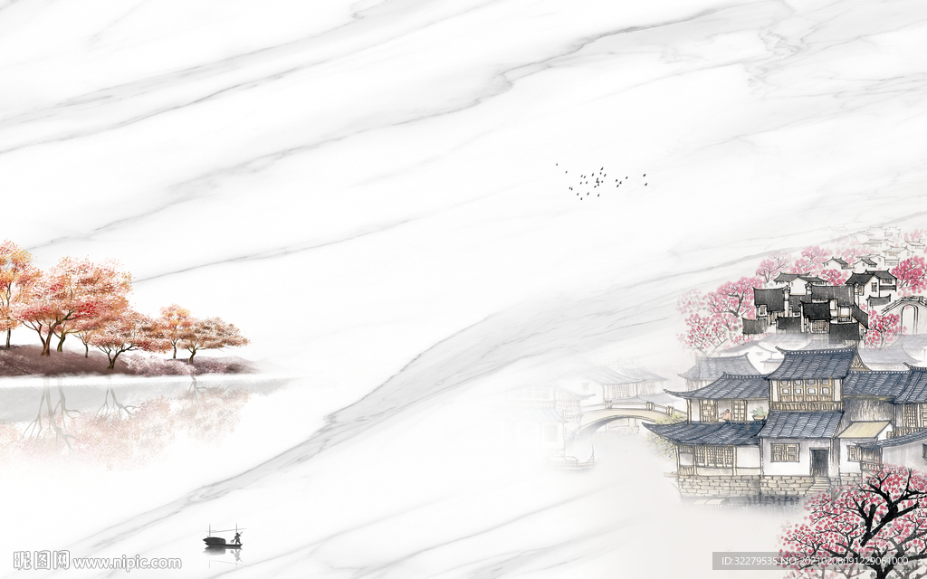 江南新人气山水画 文件分层画