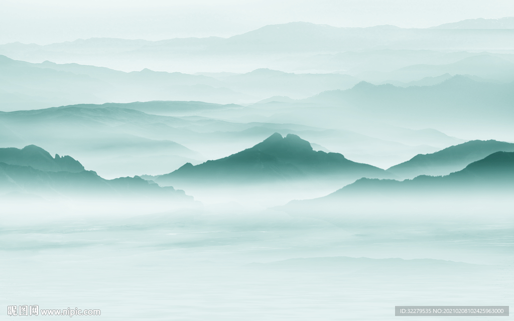 意境新简约山水画 文件分层画