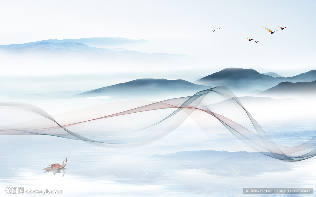 大气高端意境山水 TIF分层