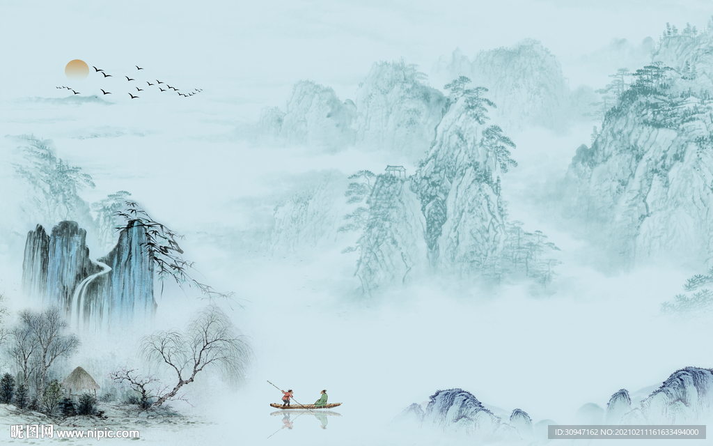 大气 简约意境山水 TIF分层