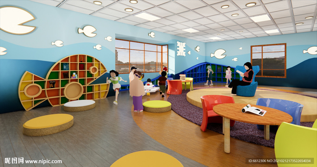 幼儿园活动室SU模型