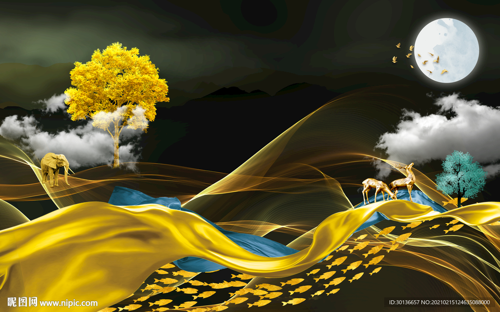 高级时尚新无框画 TIF分层