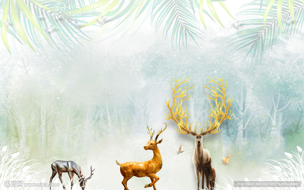 高清 时尚新无框画 TIF分层