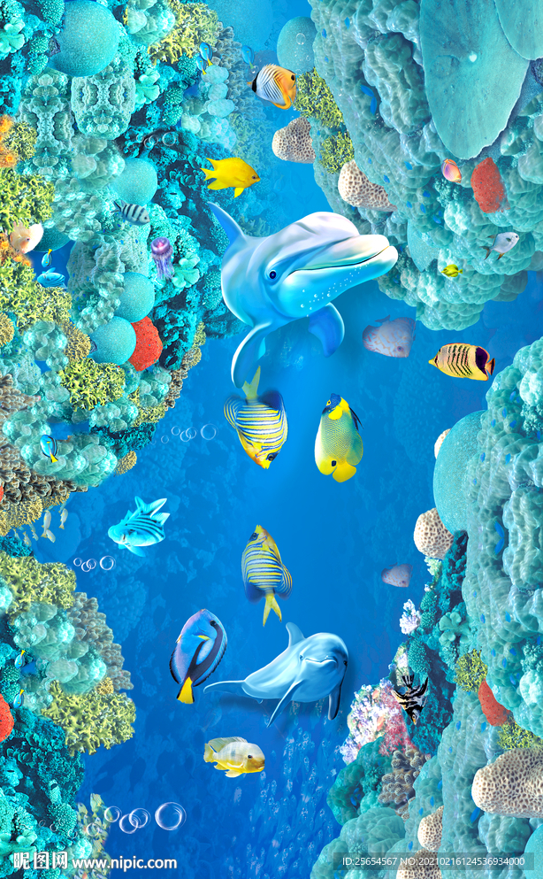 海底世界珊瑚海3D地板