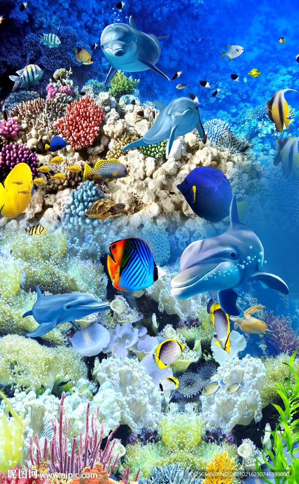 清新海底世界地画