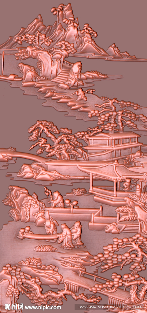 浮雕铜雕古代人物壁画