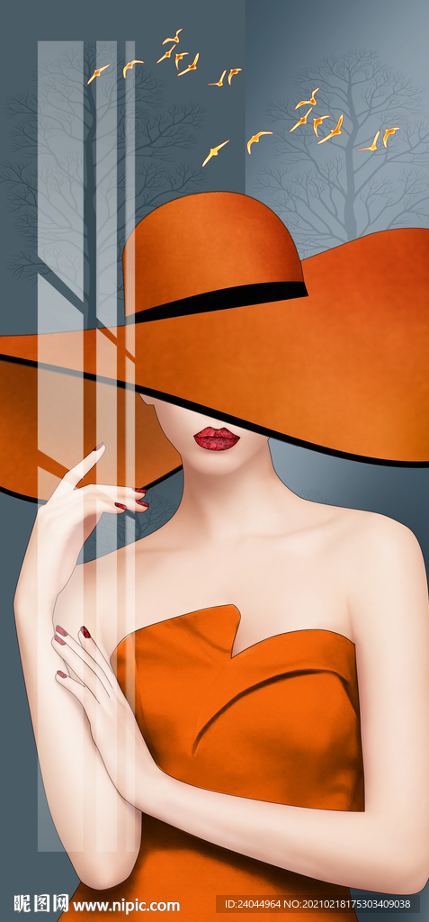 北欧美女装饰画