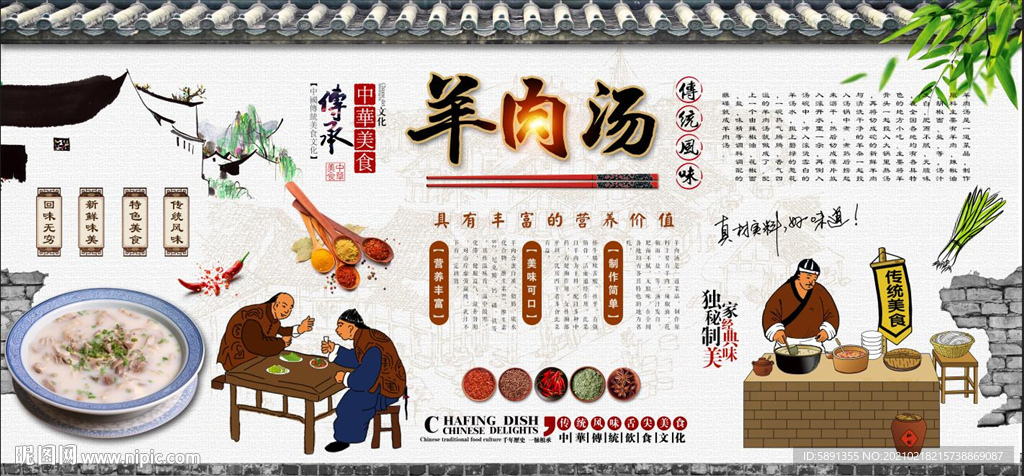 羊肉汤背景墙